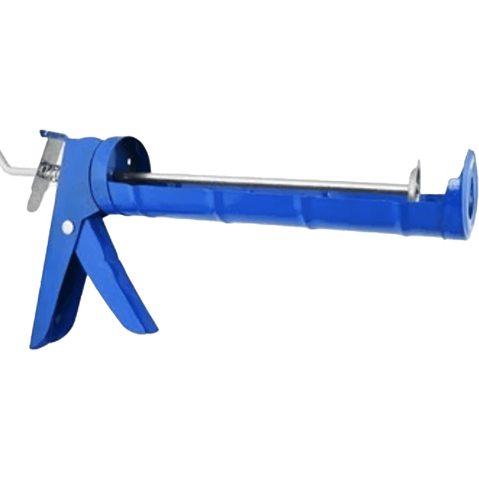 A close-up image of the Floor-Fix Pro 9-Inch Caulking Gun for professional use in flooring installation and repair