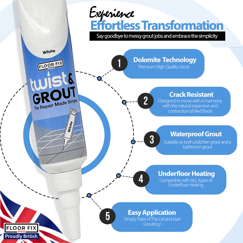 Laden Sie das Bild in Galerie -Viewer, Twist &amp; Grout - Tile Grout Revive And Restore Kit - Floor Fix Pro Loose Tile &amp; Hollow Floor Adhesive
