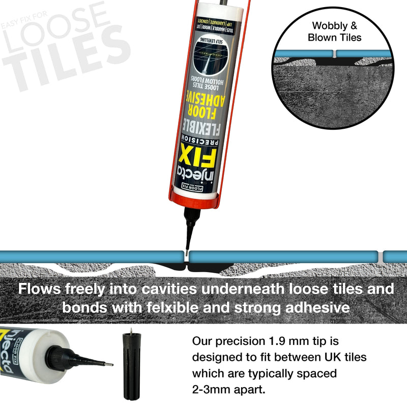 Laden Sie das Bild in Galerie -Viewer, Injectafix Precision -300ml - Floor Fix Pro Loose Tile &amp; Hollow Floor Adhesive
